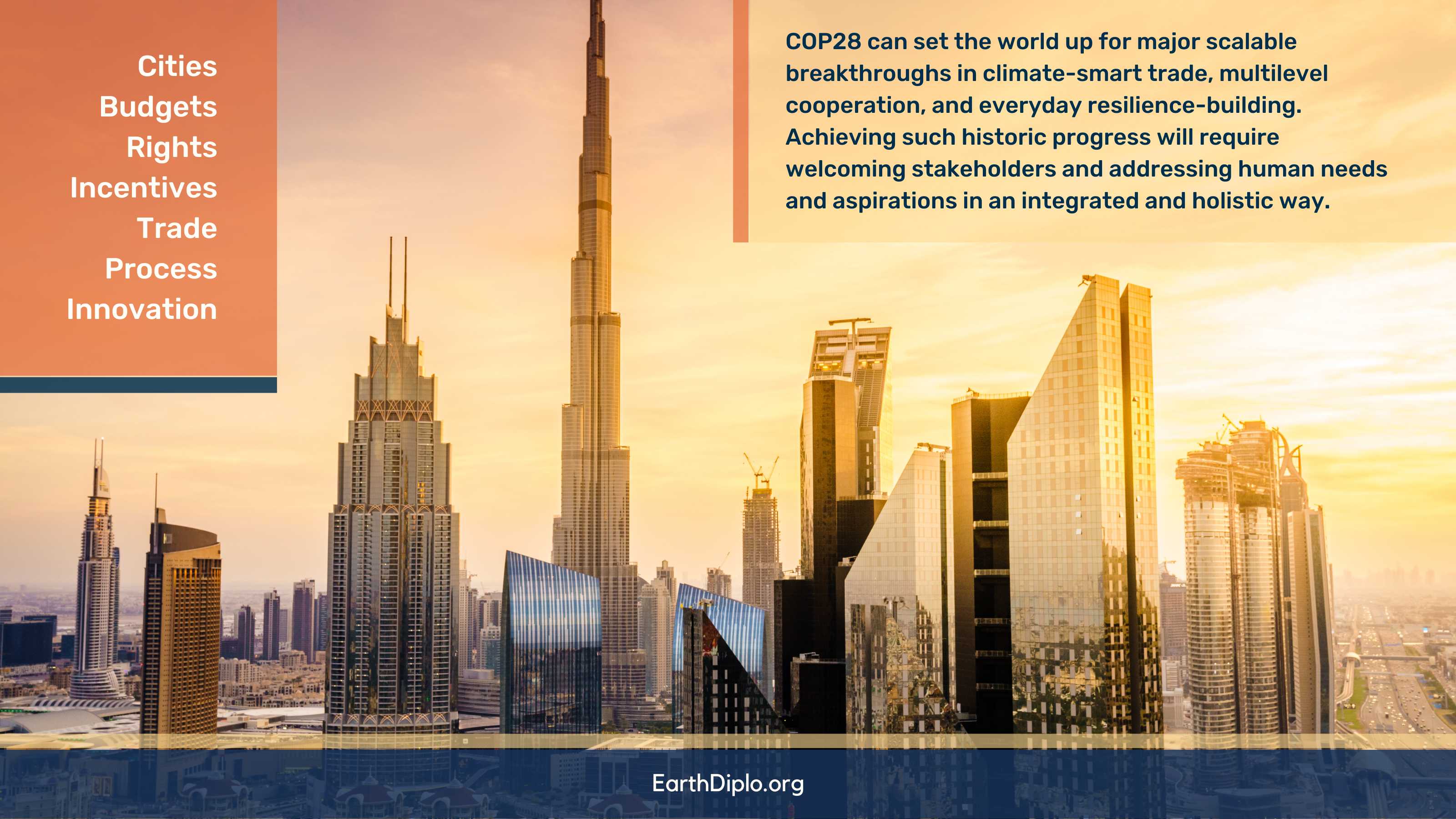 Implicit COP28 priorities: Rights, applied science & institutional innovation